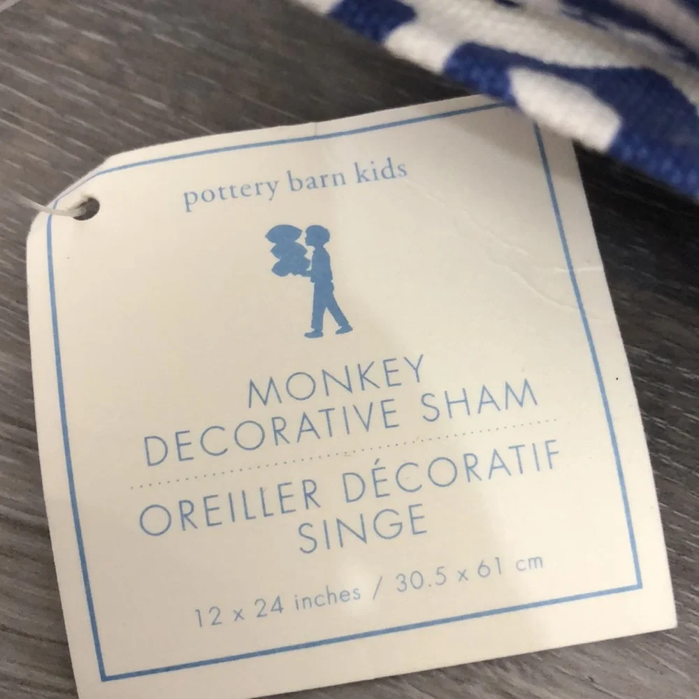 Pottery Barn Kids Hot Pink, Navy & White Printed Bedding Set